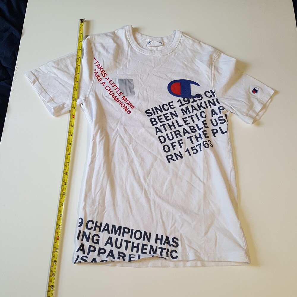 Champion All Over Print Crewneck Shirt Vintage Running man Script Logo 90s Y2k